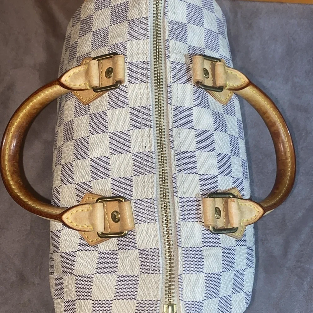 Louis Vuitton Speedy 25 Damier Azur Satchel